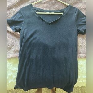 navy sparkle v neck shirt